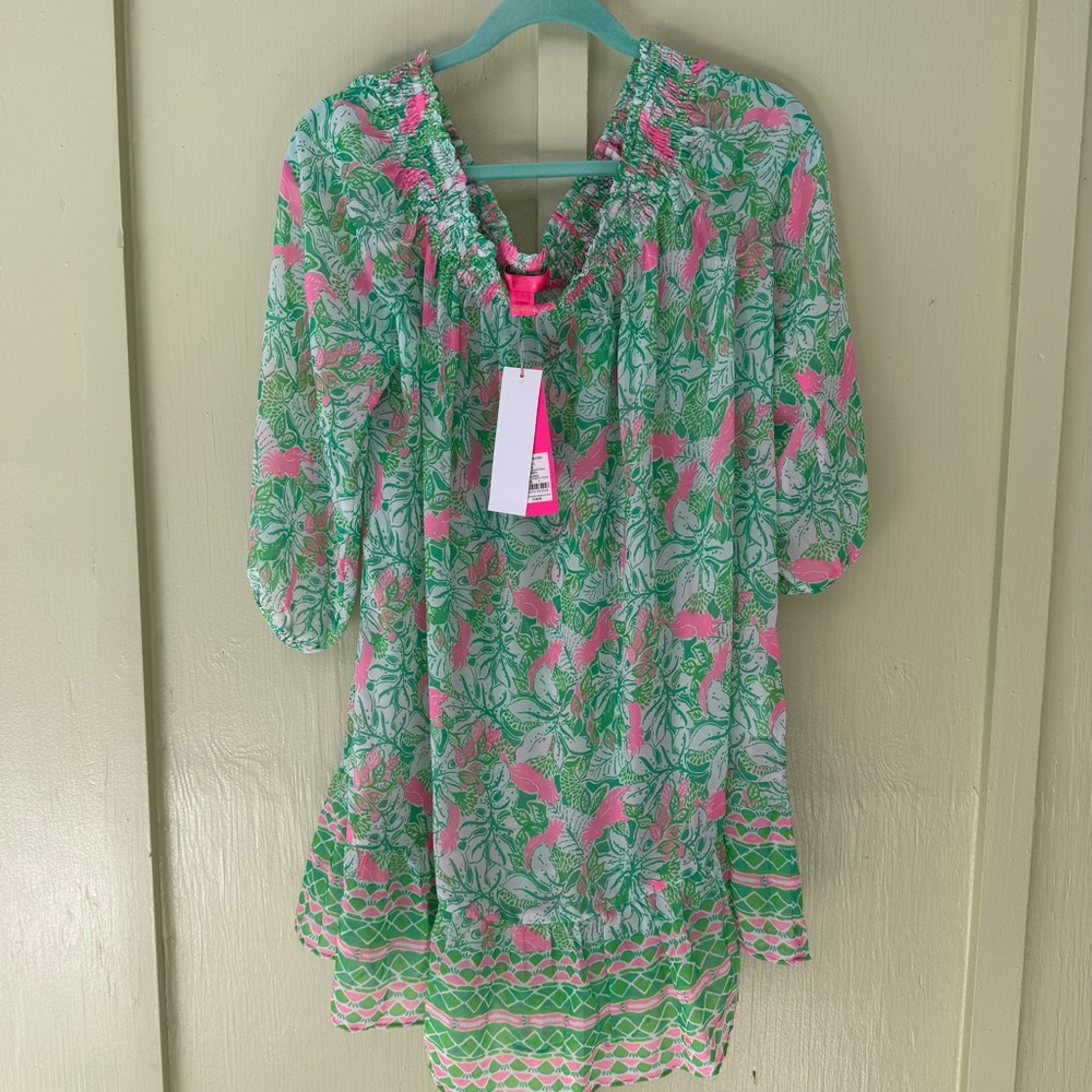 Lilly Pulitzer Vibrant Green and Pink Top
